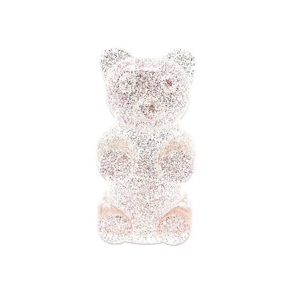 Clear with Pink Glitter Gummy Bear Sculpture - Picture 2 of 2